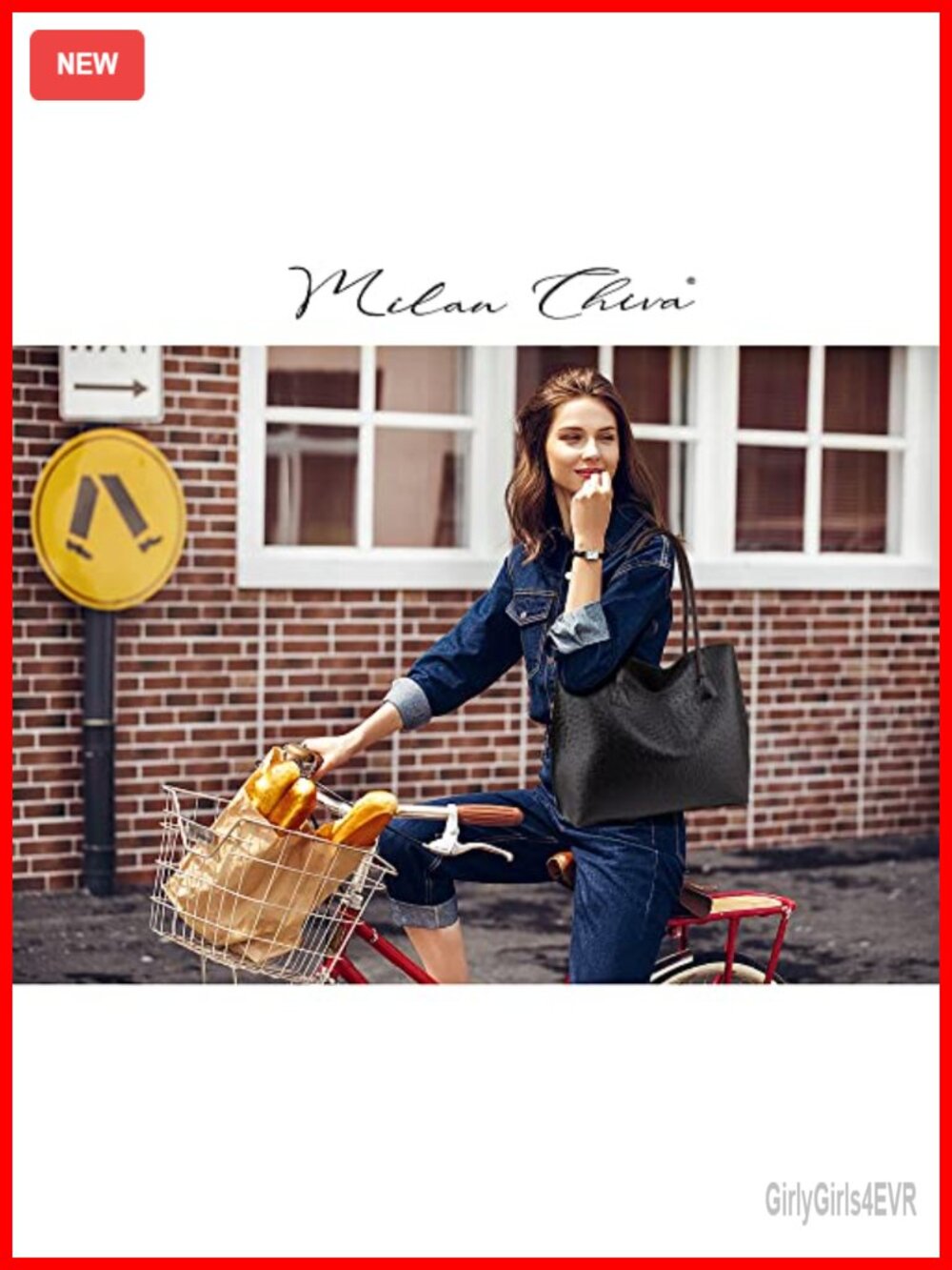 Large Tote Bag for Women with Zipper Ostrich Vegan Leather Handbags Shoulder - Picture 3 of 6